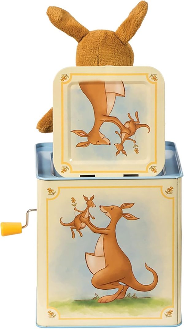Schylling: Jack in Box - Kangaroo - Classic Pop-Up Music Toy. Momma & Baby Joey Finger Puppet. Plays Song Pop Goes The Weasel. Toddler & Kids 18mo+