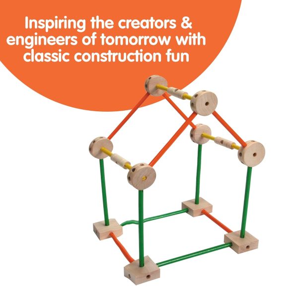 Schylling MKT Super Makit Classic Wood Construction Toy. 3+ years. 70-Pieces (1 EA)