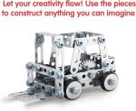 Schylling Steel Works Mechanical Multi-Model - Steel Building Set - Includes 300 Pieces. Tools. and Instructions to Make 10 Different Models - Ages 8 and Up
