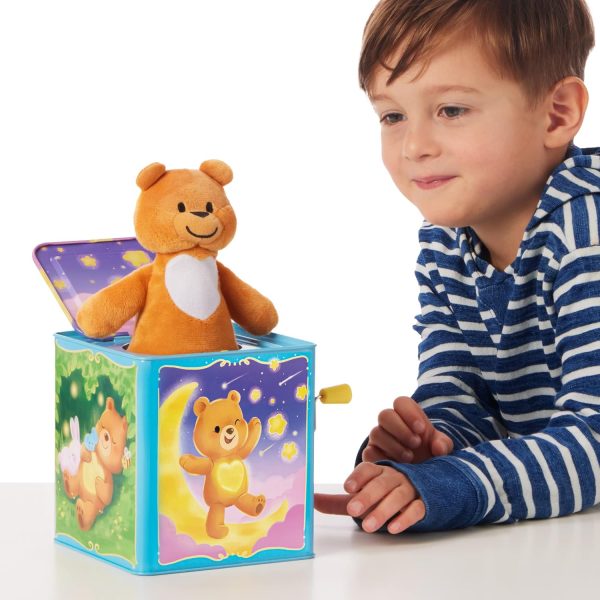 Schylling-Teddy Bear Pop N Glow Jack in The Box-18+mo-TPGJB. Small